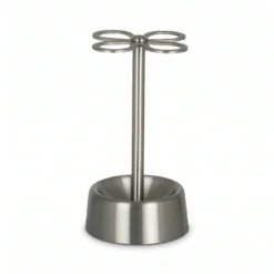MONTESSA brushed stainless steel toothbrush holder with 4-slot clover design
