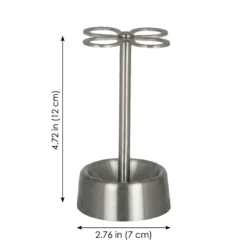 MONTESSA brushed stainless steel toothbrush holder with 4-slot clover design