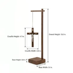 Standing Wood Crucifix with Pedestal size.